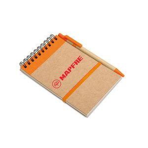 GiftRetail IT3789 - SONORA A6 recycled notepad with pen Orange