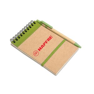 GiftRetail IT3789 - SONORA A6 recycled notepad with pen Lime
