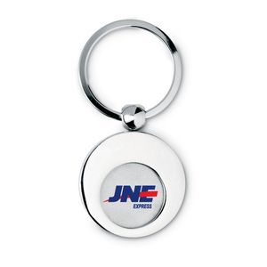 GiftRetail IT3866 - EURING Metal key ring with token shiny silver