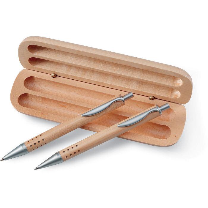 GiftRetail KC1701 - DEMOIN Pen gift set in wooden box