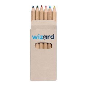GiftRetail KC2478 - ABIGAIL 6 coloured pencils in box Multicolour