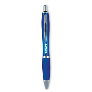 GiftRetail KC3314 - RIOCOLOUR Push button ball pen Transparent Blue