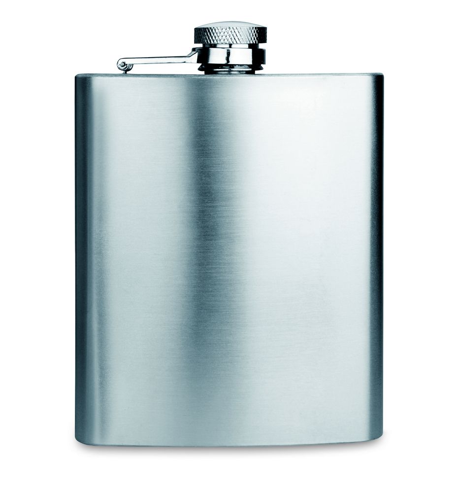 GiftRetail KC4703 - Large hip flask in matt stainless steel