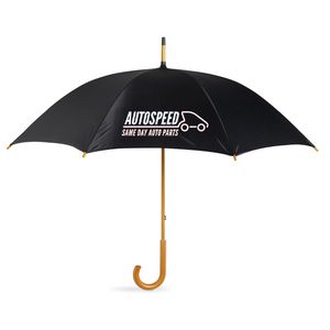 GiftRetail KC5132 - Umbrella with wooden handle Black