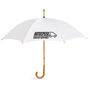 GiftRetail KC5132 - Umbrella with wooden handle White