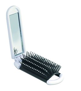 GiftRetail KC5720 - ALWAYS Foldable hairbrush with mirror White