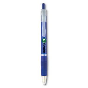 GiftRetail KC6217 - MANORS Ball pen with rubber grip Transparent Blue