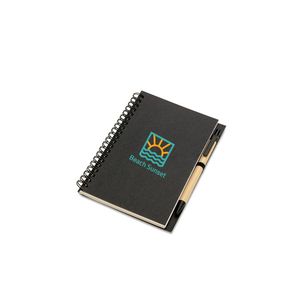GiftRetail KC7012 - BLOQUERO B6 Recycled notebook with pen Black