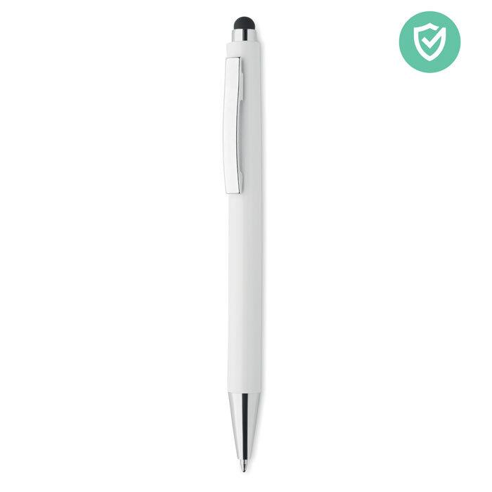 GiftRetail MO6153 - BLANQUITO CLEAN Antibacterial stylus ballpen