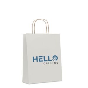 GiftRetail MO6173 - PAPER TONE M Medium Gift paper bag  90 gr/m² White