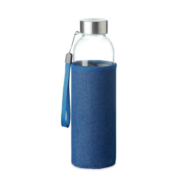 GiftRetail MO6192 - UTAH DENIM Eco-Friendly Glass Bottle with Denim Neoprene Pouch