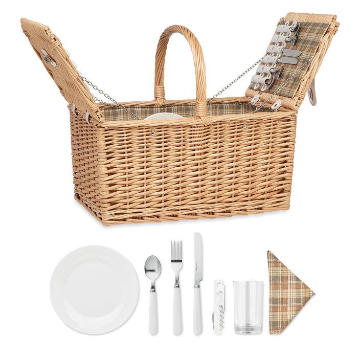 GiftRetail MO6194 - MIMBRE PLUS Wicker picnic basket 4 people