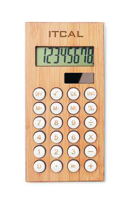 GiftRetail MO6215 - CALCUBAM 8 digit bamboo calculator Wood