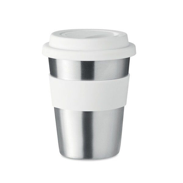 GiftRetail MO6257 - IRMUG Taza de Acero Inoxidable con Tapa de Silicona 350ml