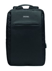 GiftRetail MO6328 - SEOUL Computer backpack in 300D RPET Black
