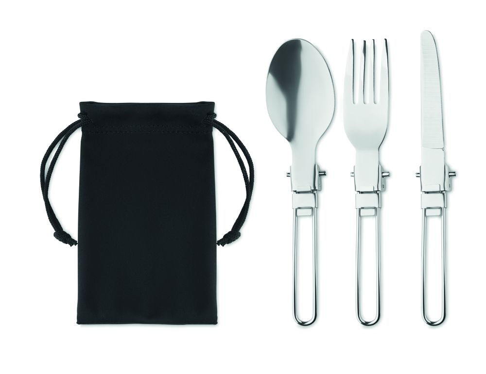 GiftRetail MO6337 - POTTY SET 2 camping pots with cutlery