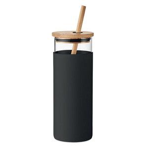 GiftRetail MO6352 - STRASS Vaso de 450 ml con tapa bambú