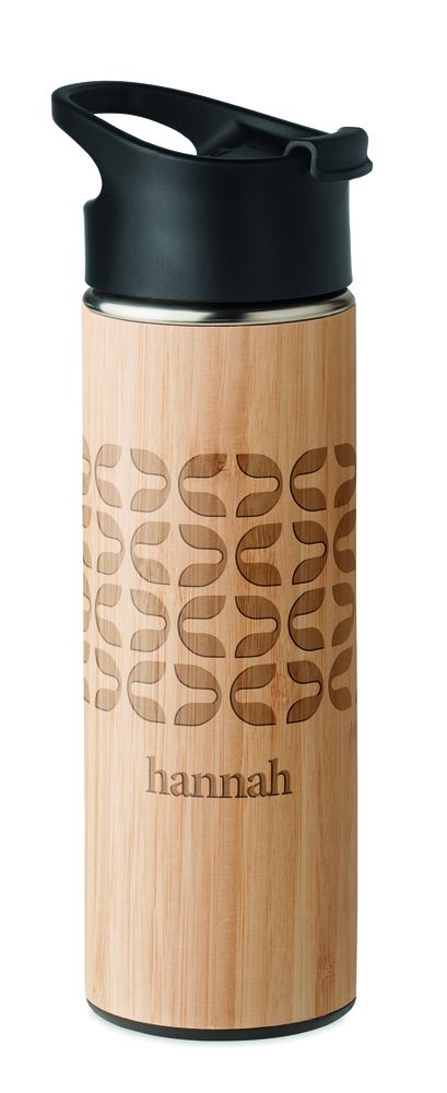 GiftRetail MO6371 - NANDA Double wall bamboo flask 450ml
