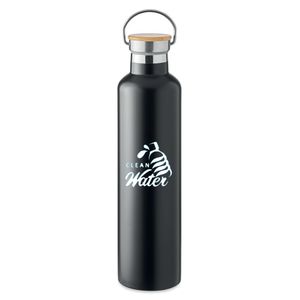 GiftRetail MO6373 - HELSINKI LARGE Double wall flask 1L Black
