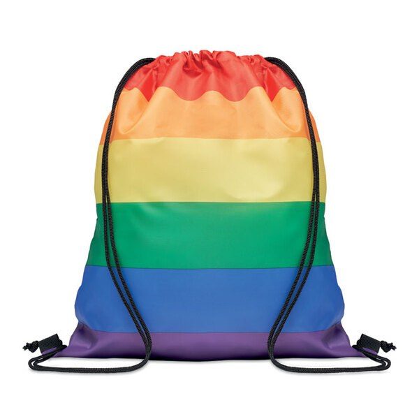 GiftRetail MO6436 - BOW Eco-Friendly Rainbow RPET Drawstring Backpack