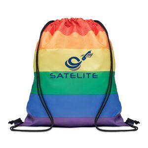 GiftRetail MO6436 - BOW Rainbow RPET drawstring bag Multicolour