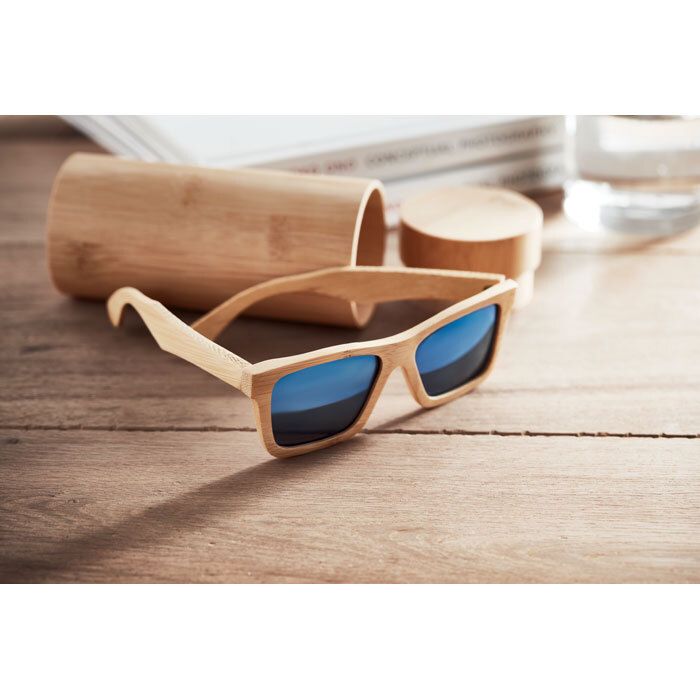 GiftRetail MO6454 - WANAKA Sunglasses and case in bamboo