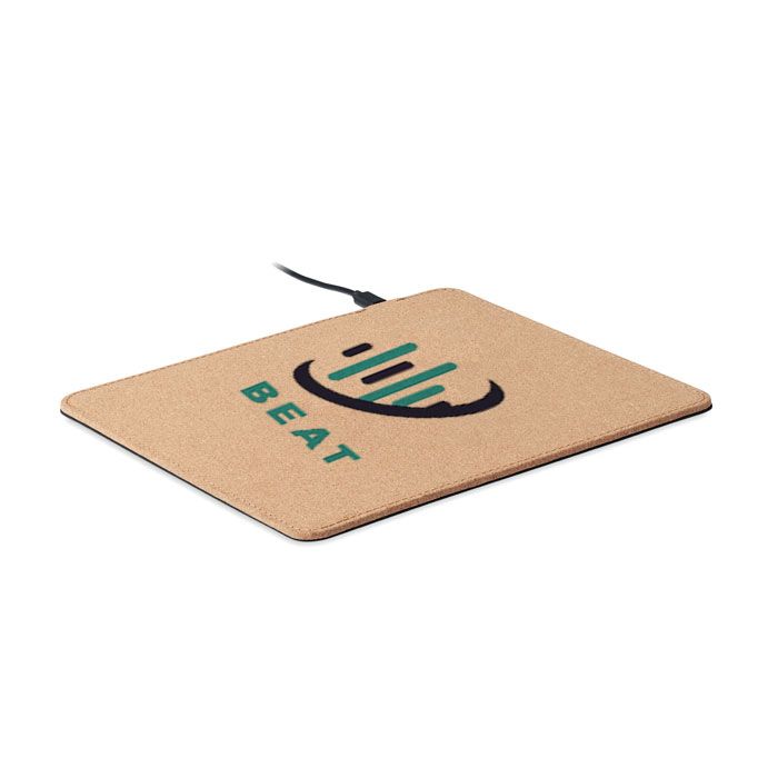 GiftRetail MO6476 - WIRELESS MATTY Cork mouse pad charger 15W