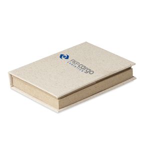 GiftRetail MO6543 - GRASS STICKY Recycled/grass sticky memo pad Beige