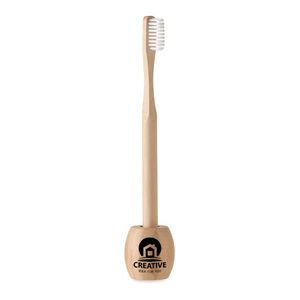 GiftRetail MO6604 - KUILA Bamboo tooth brush with stand Wood