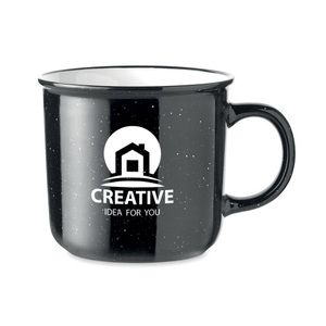 GiftRetail MO6605 - PIGA Ceramic vintage mug 400 ml Black