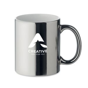 GiftRetail MO6607 - HOLLY Ceramic mug metallic 300 ml shiny silver