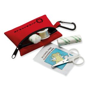 GiftRetail MO7202 - MINIDOC First aid kit w/ carabiner Red