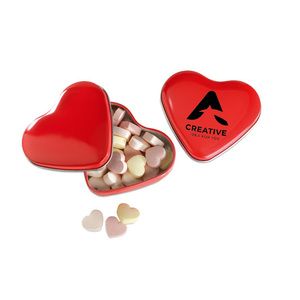 GiftRetail MO7234 - LOVEMINT Heart tin box with candies Red