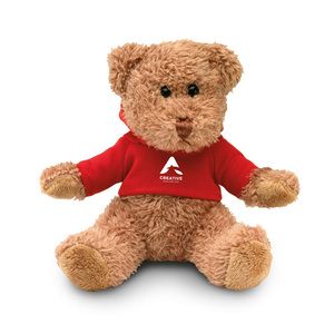 GiftRetail MO7375 - JOHNNY Teddy bear plus with hoodie Red