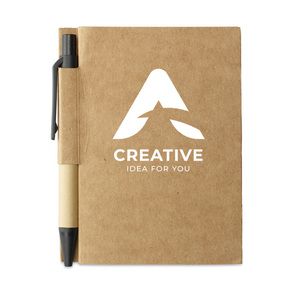 GiftRetail MO7626 - CARTOPAD Recycled notebook with pen Black