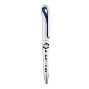 GiftRetail MO7793 - WHITESWAN Vridbar kulspetspenna i ABS Blue