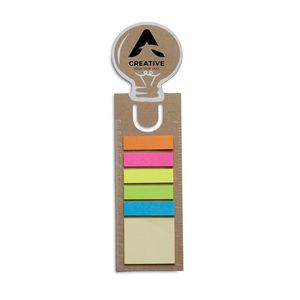 GiftRetail MO7804 - IDEA Bookmark with sticky memo pad Beige