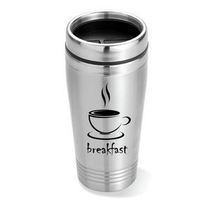 GiftRetail MO8125 - RODEODRIVE Double wall travel cup 400ml matt silver