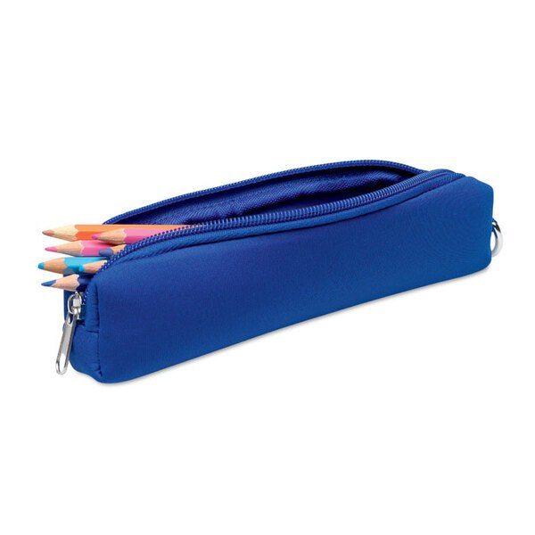 GiftRetail MO8176 - IRIS Compact Foam Pencil Case with Carabiner Clip