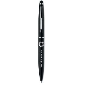 GiftRetail MO8211 - QUIM Twist type pen w stylus top Black