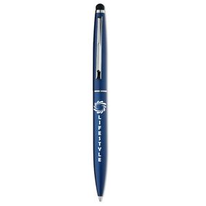 GiftRetail MO8211 - QUIM Twist type pen w stylus top Blue