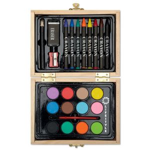 GiftRetail MO8249 - BEAU Painting set in wooden box Wood