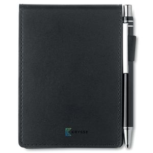 GiftRetail MO8554 - CAM A7 notepad in PU pouch w/pen Black
