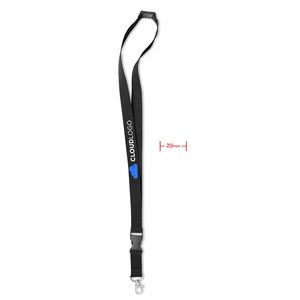 GiftRetail MO8595 - LANY Lanyard with metal hook 20 mm Black