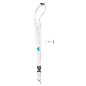 GiftRetail MO8595 - LANY Lanyard with metal hook 20 mm White