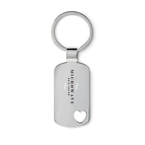 GiftRetail MO8694 - CORAZON Key ring with heart detail matt silver