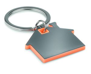 GiftRetail MO8877 - IMBA House shape plastic key ring Orange