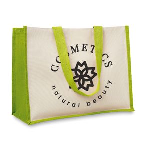GiftRetail MO8967 - Jute cloth shopping bag Lime