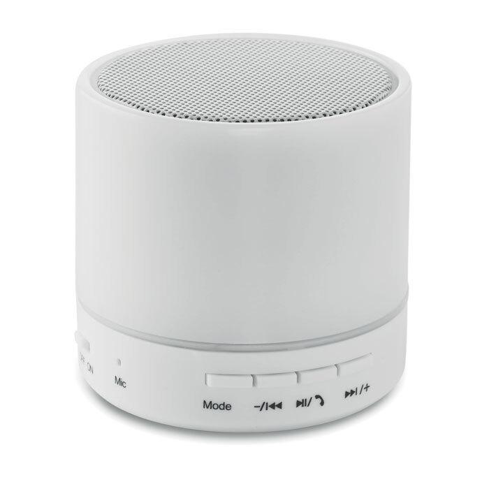 GiftRetail MO9062 - ROUND WHITE Round wireless speaker LED