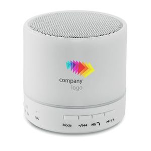 GiftRetail MO9062 - ROUND WHITE Round wireless speaker LED White